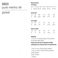 Knitting Pattern - Jenny Watson 5023 - Pure Merino DK - Jacket